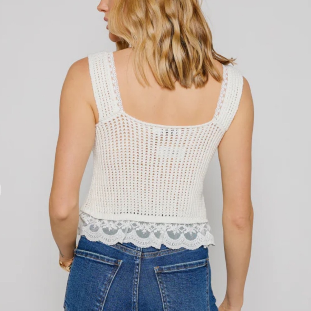 Lush vestiqie Sealed My Fate Top tank crochet knit crop - Picture 3 of 6